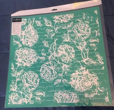 NEW "Floral Script" Size D Chalk Couture Chalk Transfer Stencil RETIRED