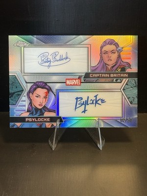 2026 Topps Chrome Marvel Captain Britain Psylocke Dual Facsimile Auto /50 X-Men
