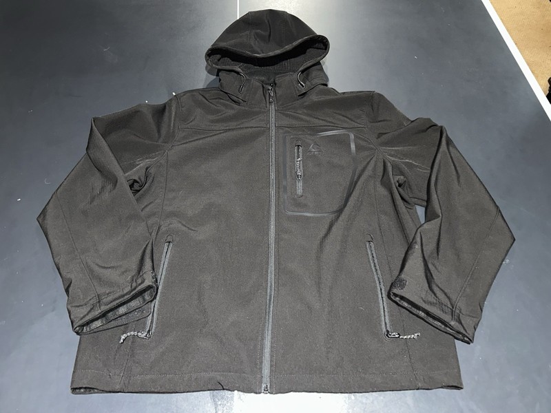 Gerry Black Ski Patrol Jacket XL,Removable Hood, Zip Pockets, Fleece Lined