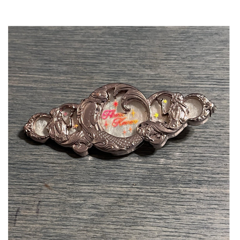Silver Metal Mermaid Barrette Hair Clip Star Pattern Glitter Accents Fantasy