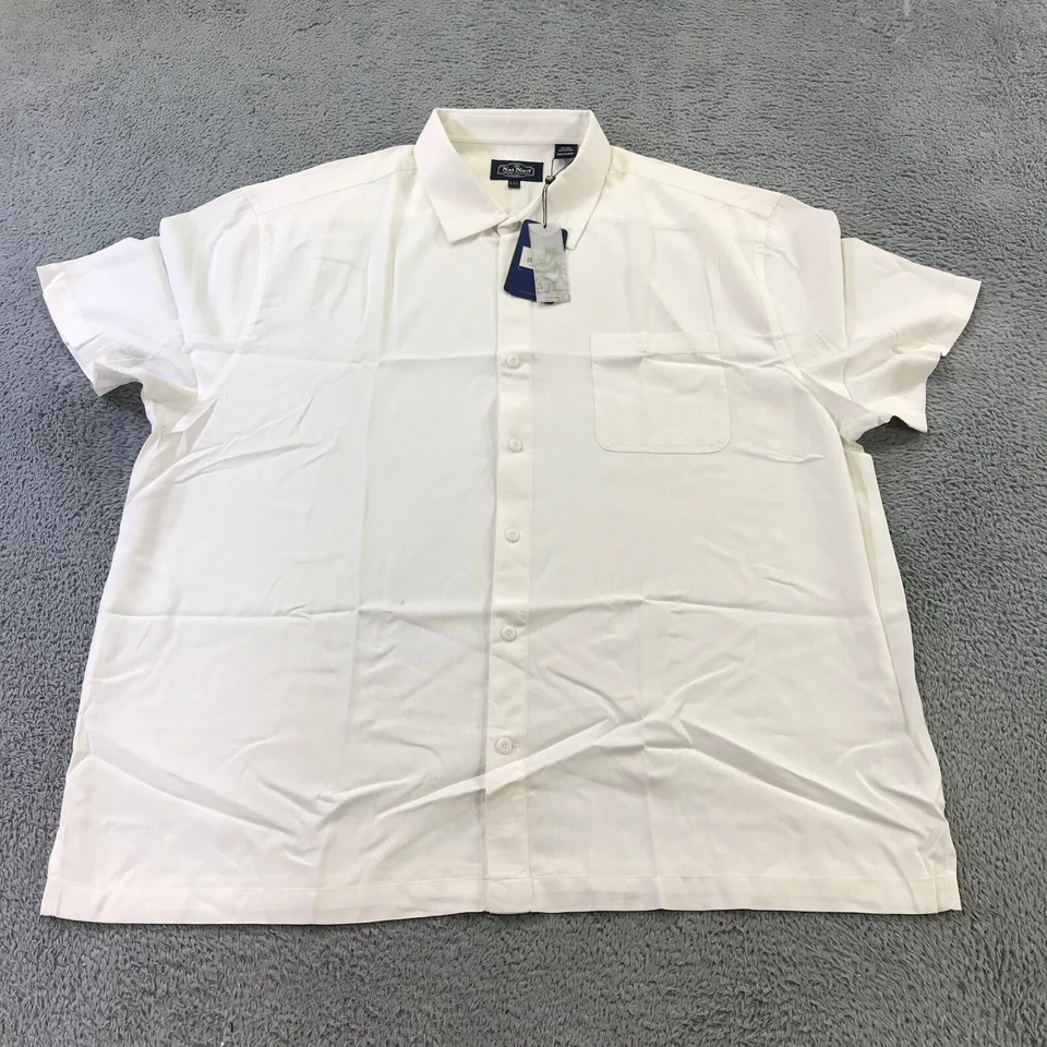 Nat Nast 衬衫男式 2XL XXL 纽扣哈瓦那布学院风牛津口袋 ASHF — 第 2/4 张图片