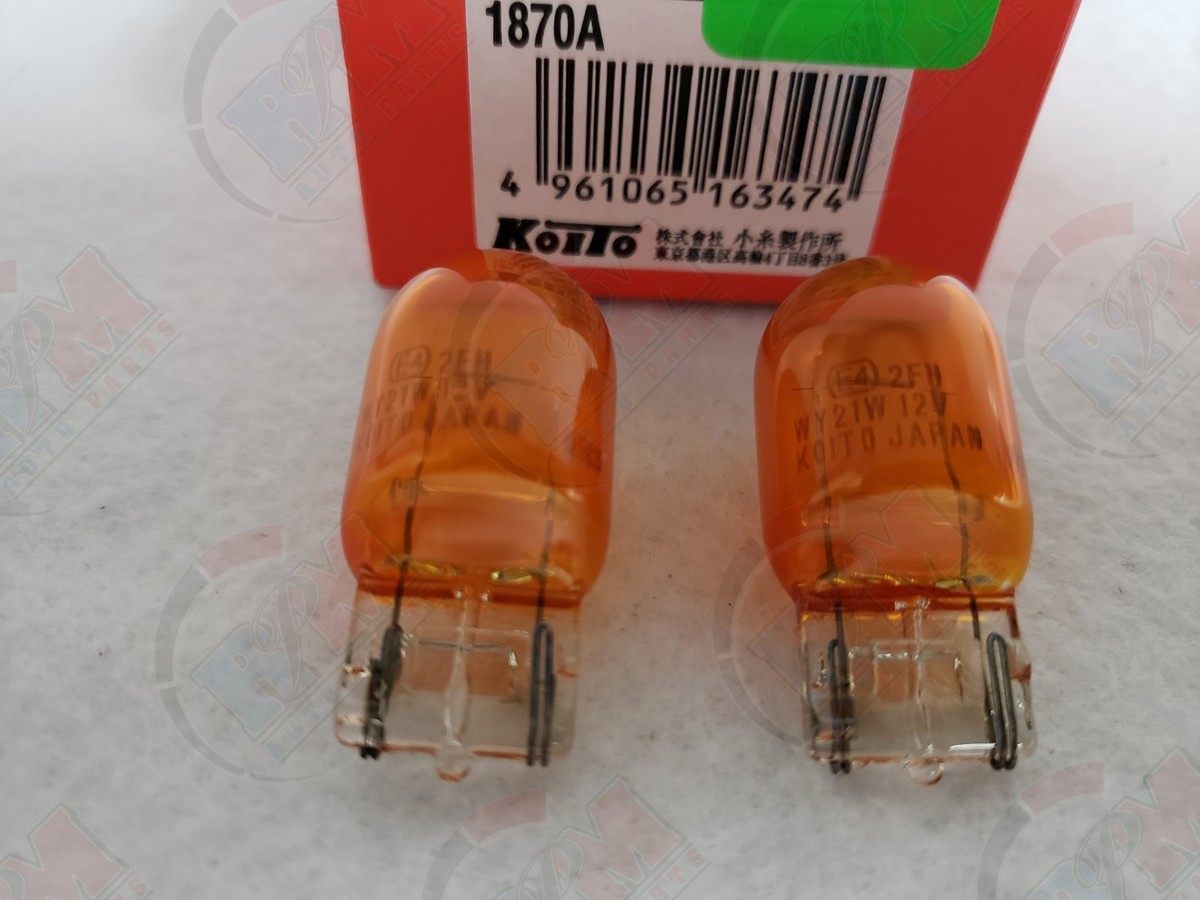 Koito ハロゲンライト オレンジ 2pcs Genuine KOITO 12V 21W Turn Signal Light Amber 7440NA T20 bulb