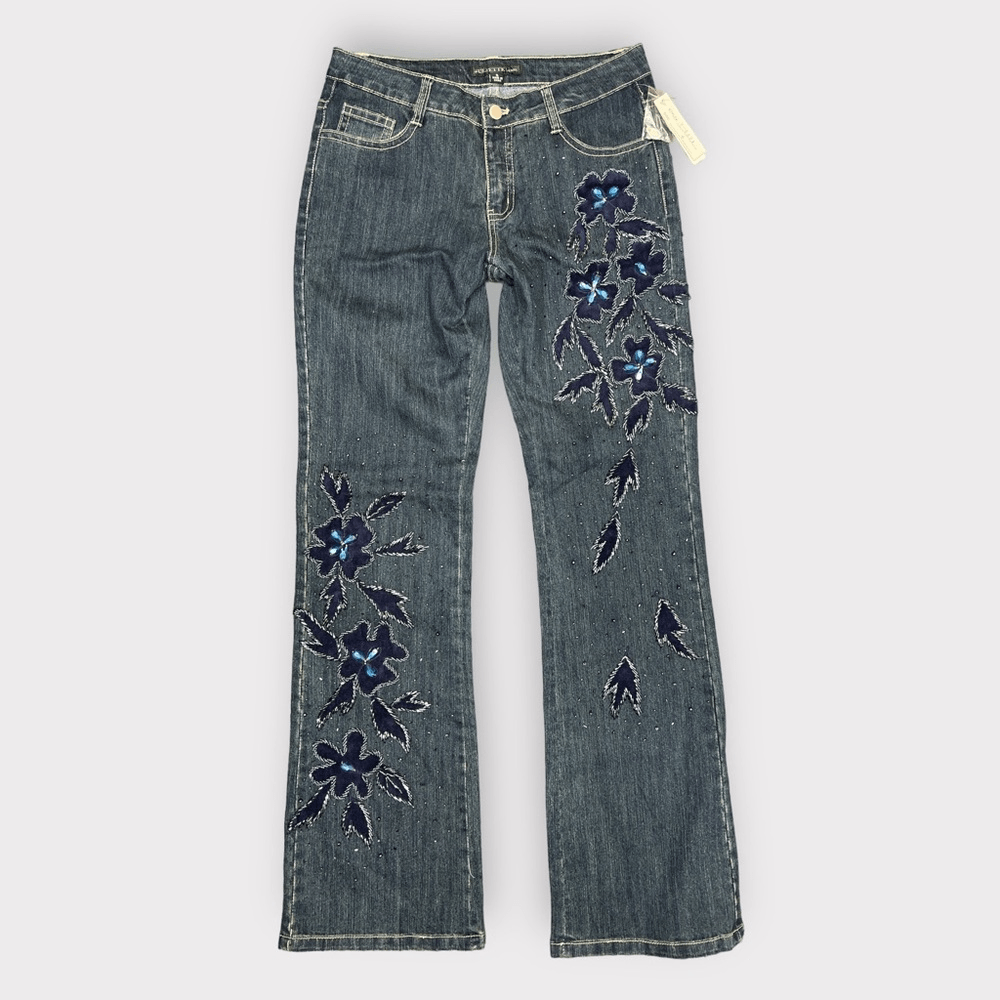 JULIETTE Jeans Women’s Rhinestone Studded Boot Cut Jeans Size 6
