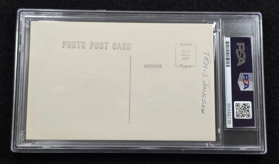 TRAVIS JACKSON Signed Real Photo Postcard-HOF-NEW YORK GIANTS-PSA - Image 4 of 4