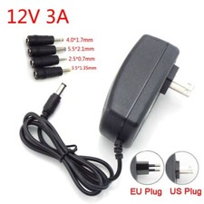 DC 12V 3A Power Supply Adapter US EU Charger DC 5.5 2.5mm 4.0 1.7mm 3.5 1.35mm