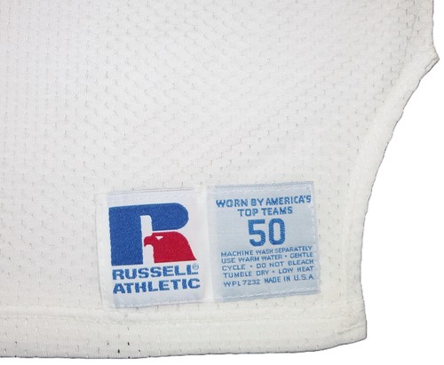 CAMISETA DE FUTBOL RUSSELL EDICIÓN EQUIPO NCAA 1993-96 VINTAGE AÑOS 90 OLE MISS REBELDES 50 - Imagen 5 de 5
