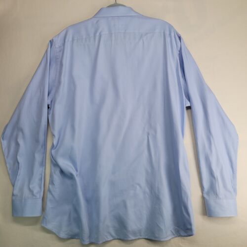 Lipson Contemporary Mens 18.5 Signature Blue Long Sleeve Shirt Made in Canada - Picture 2 of 9