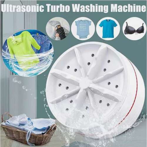 Portable Mini Washing Machine Ultrasonic Turbine Laundry Washer for Travel Home
