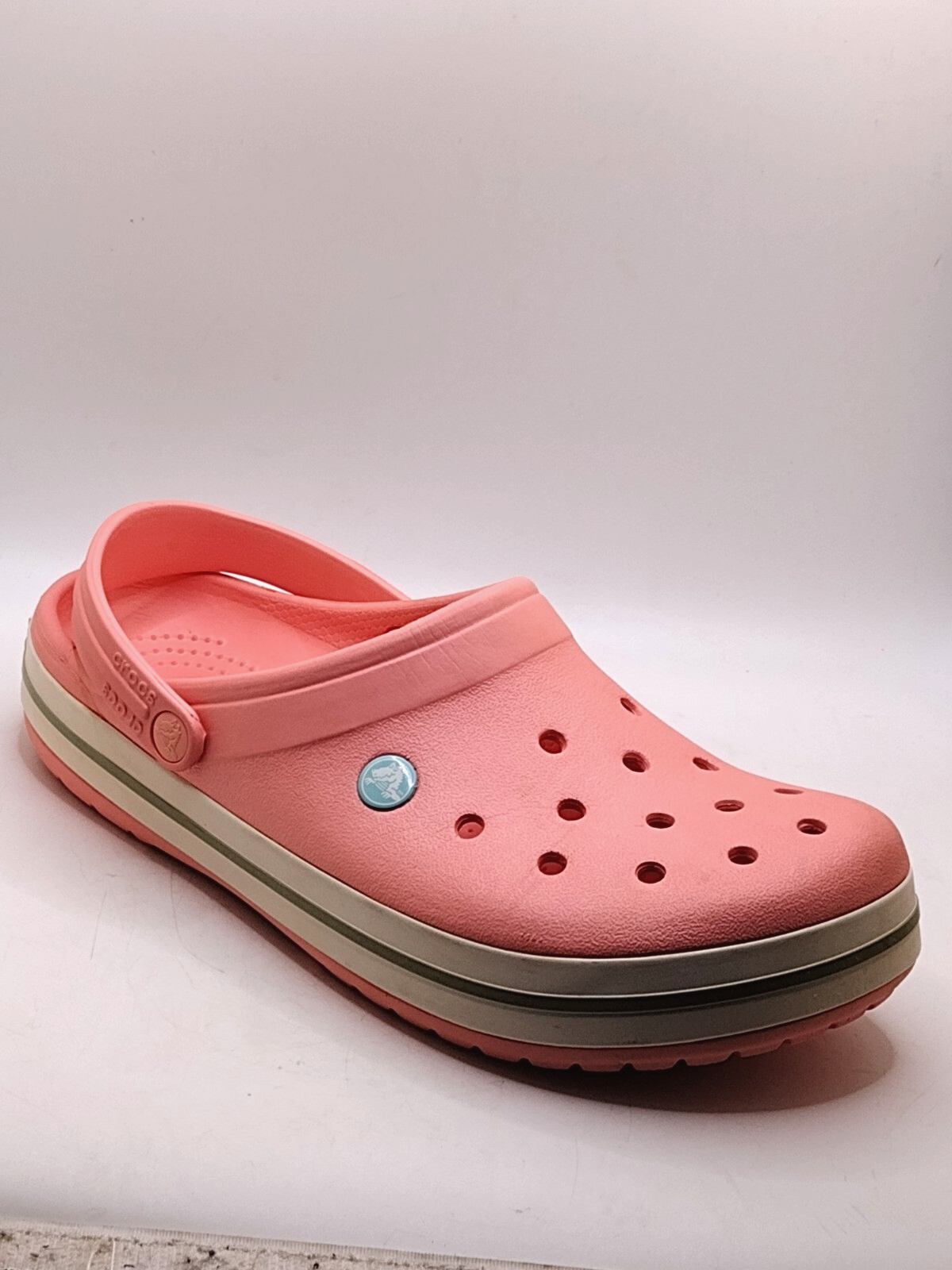 Crocs Womens Size 11 Pink Peach Slingback Clogs Mens Size 9-image