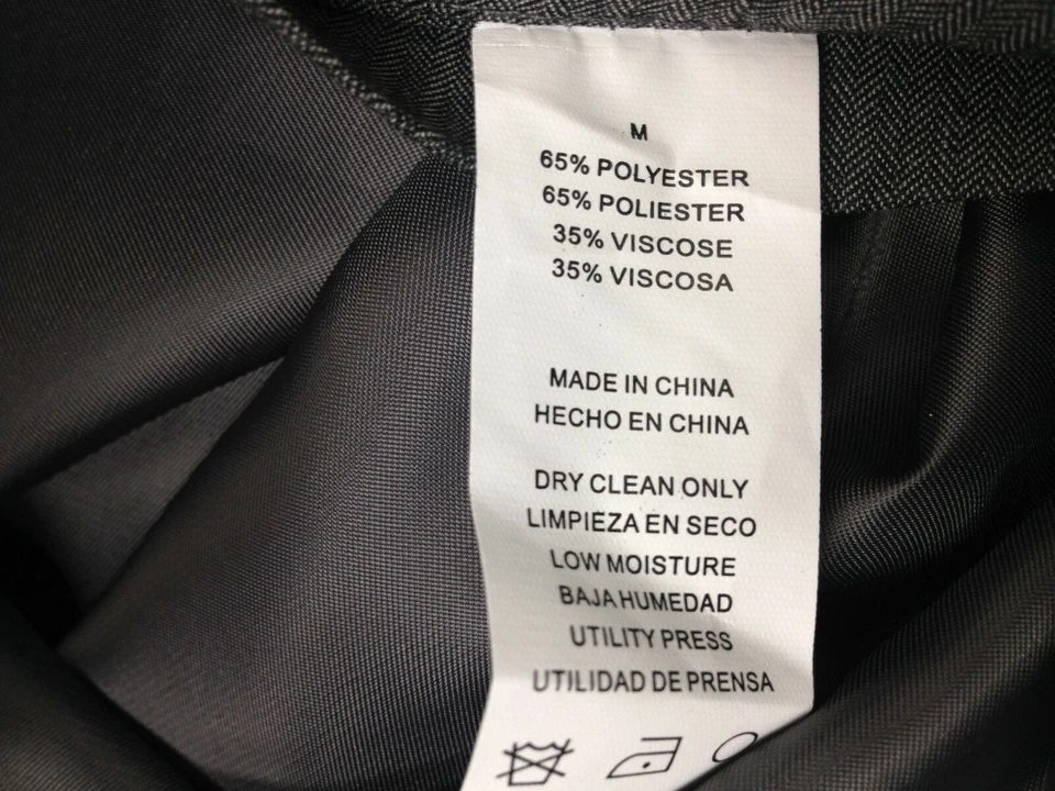 Perry Ellis Portfolio Men Gray Herringbone 5-Button Suit Vest Waistcoat Size M - Image 4 of 4