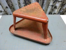 VTG Red Metal ROLLING Garage Stool Seat Triangle Shaped Tiered Shelf- Read