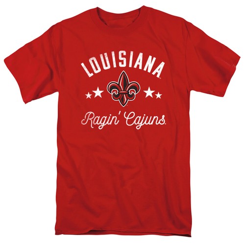 University of Louisiana at Lafayette Adult T-Shirt Ragin' Cajuns, Red, S-5XL