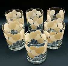 Vintage George Briard Designed Old Fashioned/Rocks Glasses Gold Balloons Signed