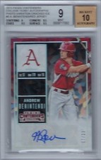 Andrew Benintendi #5 2015 Contenders Cracked Ice Autograph RC 7/23 BGS 9 9.5 10