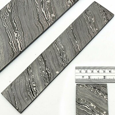 Damascus Bar Billet Firestorm Steel 10''x2''inch Bush Crafts Handmade Knife Making