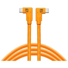 New Tether Tools TetherPro Dual Right-Angle USB-C Cable 15', Orange 43496