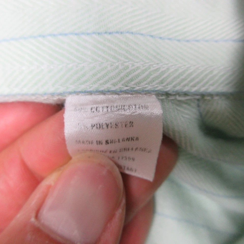 Camisa de vestir Yves Saint Laurent para hombre 17,5 36/37 rayas verdes abotonadas Foto 3 de 4