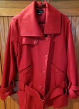 Mix It Brand ~ Women's Size Large ~ Red In Color ~ Wool Coat