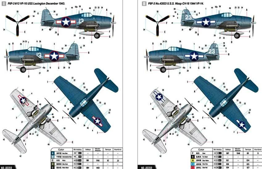 Hobbyboss F6F-3 Hellcat Tardi Versione Vespa 1:48 Modello Kit Nuovo Conf. Orig. - Immagine 2 di 2