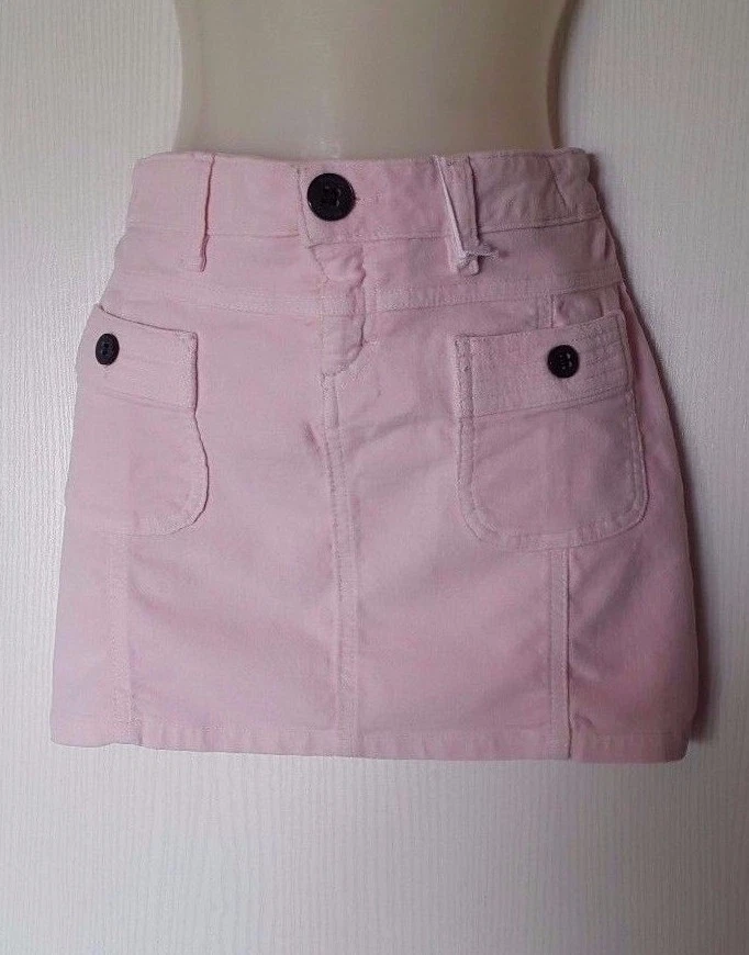 PRIMIGI JUPE DROITE COURTE EN COTON VELOURS ROSE PALE TAILLE 10