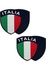 Set 2x Italian AirForce Patch Aeronautica Militare Scudetto Tricolore Con Velcro