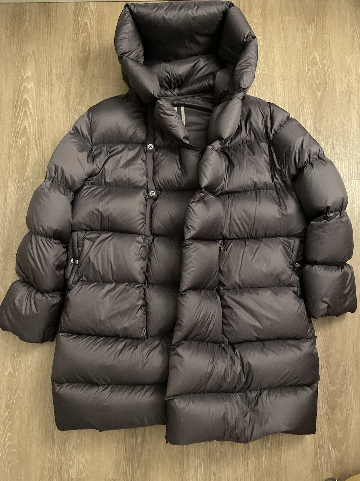 Cappotto fodere con cappuccio Rick Owens LS taglia 50 melanzane tampone