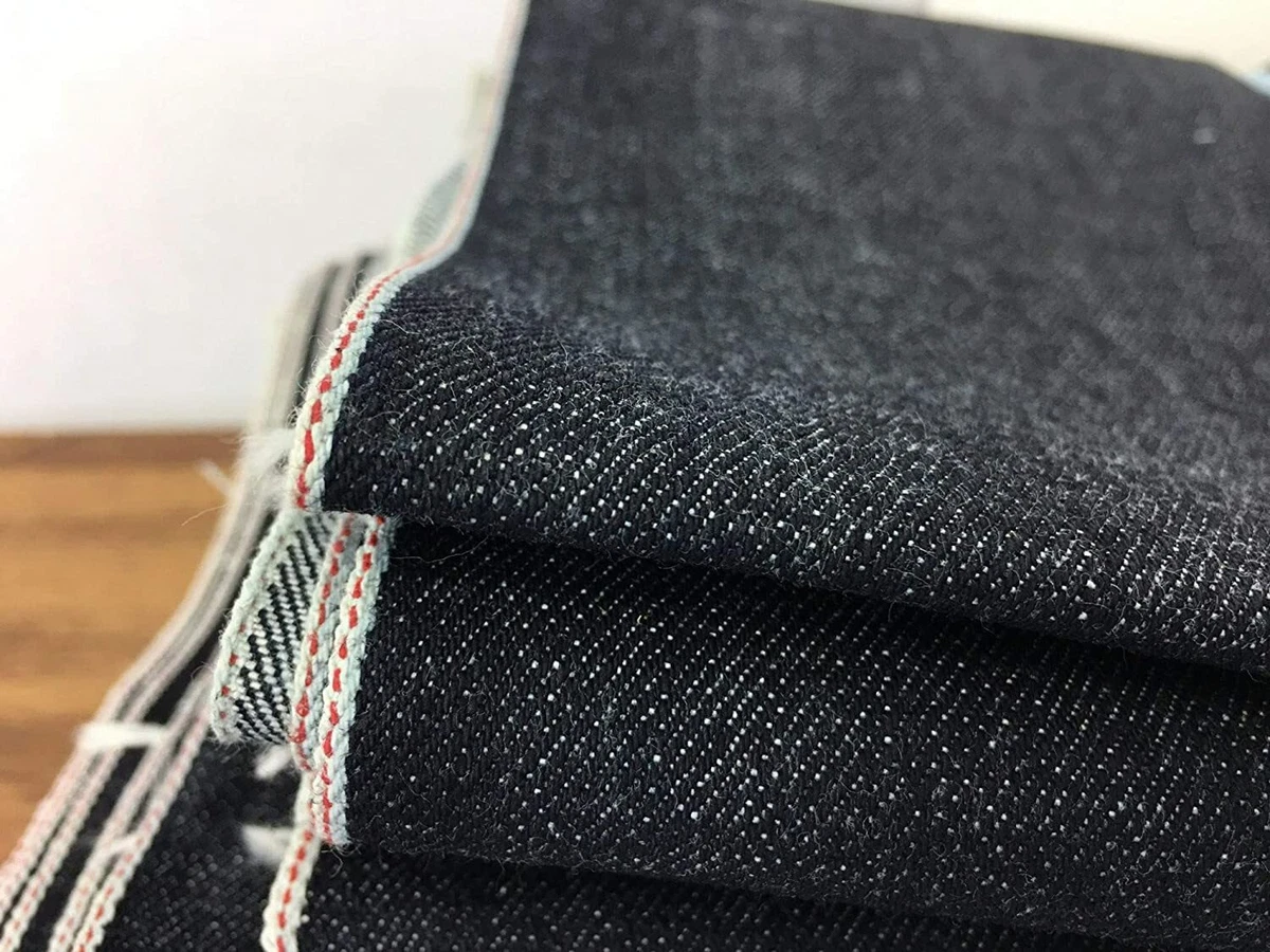 100 Cotton Red Thread Selvedge American Denim sold by yard Red
