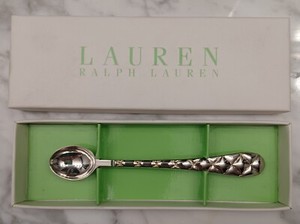 RARE Lauren Ralph Lauren Mackenzie Quilt Silver Plated Baby Feeding Spoon Gift