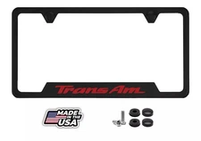 Black License Plate Frame for Pontiac Trans Am