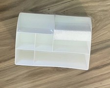 White Makeup Organizer 2 Drawer Vanity Storage with 6 Slots Hard Plastic