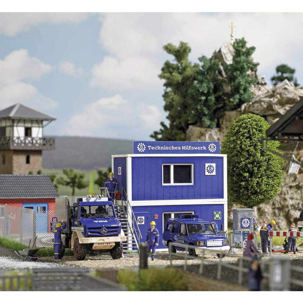 Busch 1029 set de conteneurs THW H0 kit de modélisme ferroviaire miniature