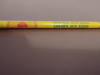 #ad Vintage Golden Sun Feeds Advert Pencil Estherville Des Moines IA Sioux Falls SD $6.00
