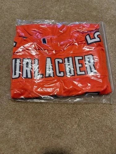 Brian Urlacher HOF 18 Autographed Chicago Custom Orange Football Jersey - BAS