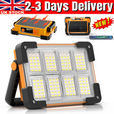 LED Flood Light USB Rechargeable Solar Panel 4 Light Modes For Camping Fishing