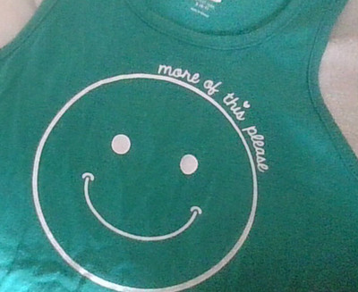 Whimsical SMILEY FACE/More of This Please Graphic Old Navy Soft Tank Kid 6-7 EUC