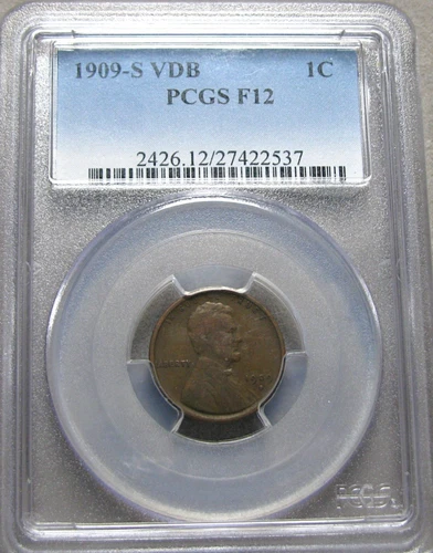 1909-S VDB Lincoln Cent Wheat Penny ---- Fine-12 PCGS Graded Coin ---- #778C