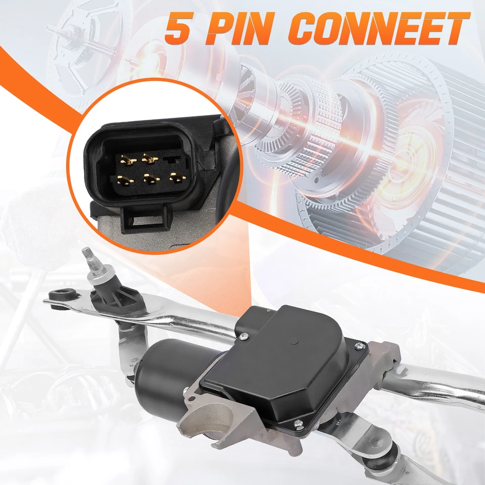 Front Wiper W/Motor & Linkage Assembly for 2003-2005 Chevrolet Cavalier Pontiac Foto 2 de 4