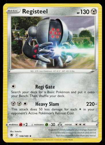 Registeel 108/189 Rare Astral Radiance Pokemon Lightly Played