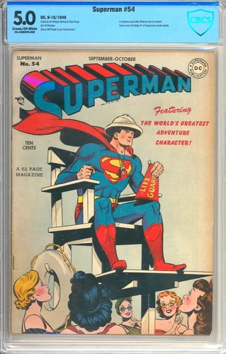 Superman #54 Nice Unrestored Golden Age Superhero Vintage DC Comic 1948 CBCS 5.0