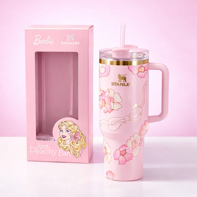 #ad #ad Stanley x Barbie Quencher H2.0 Tumbler 40oz – Pink Glitter Cup with Handle $45.00