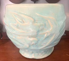 McCoy Swallows in Flight Jardiniere Planter, 1935, 7" Aqua Green Vintage