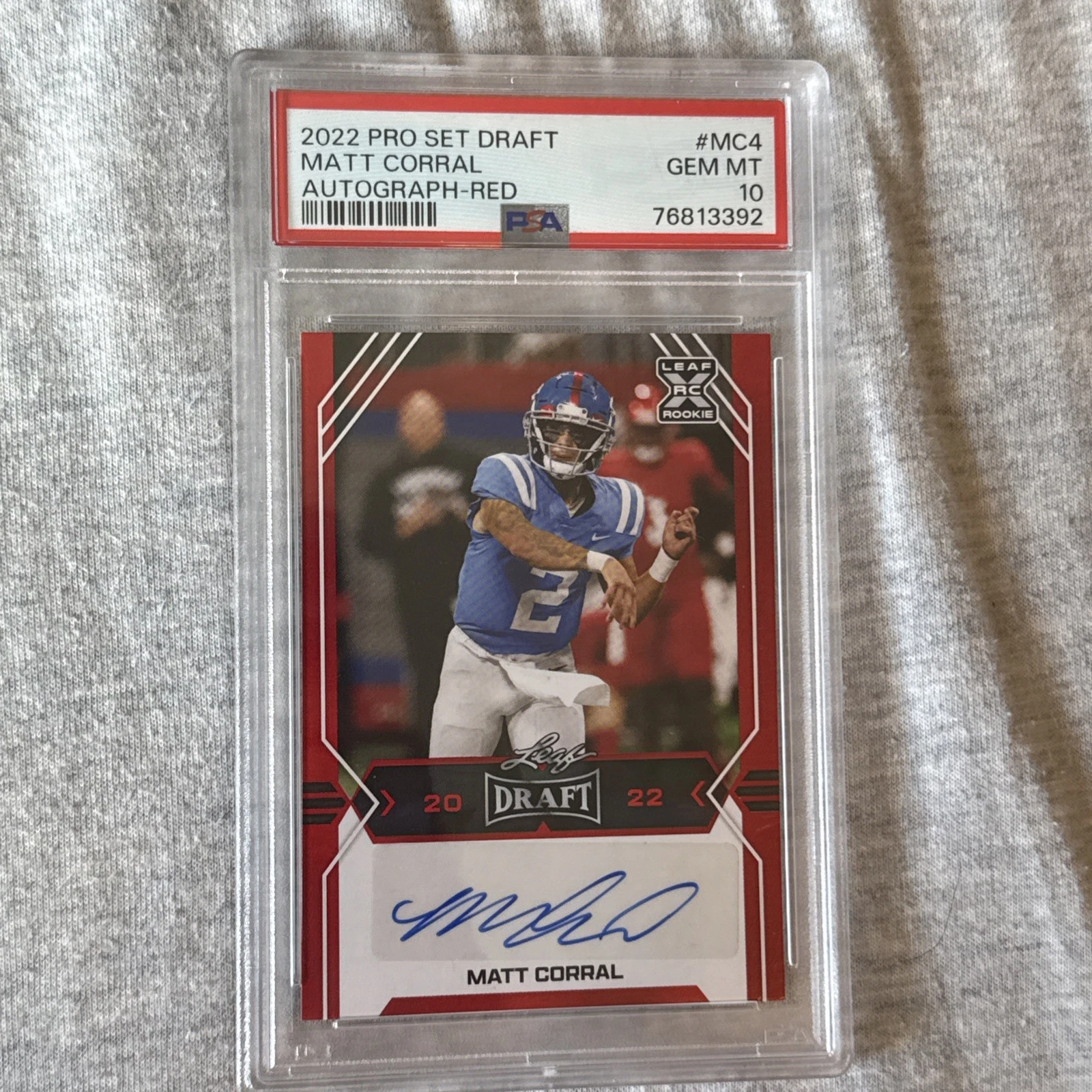 Matt Corral Leaf Pro Set Draft Autographs #MC4 Red