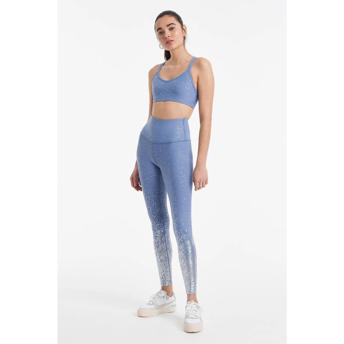 beyond-yoga high waist alloy ombre serene silver leggings