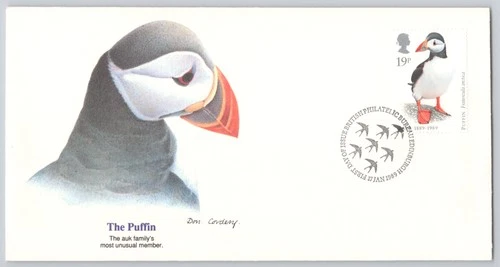 Edinburgh, United Kingdom — Puffin First Day Cover, 19p Stamp, — 1989