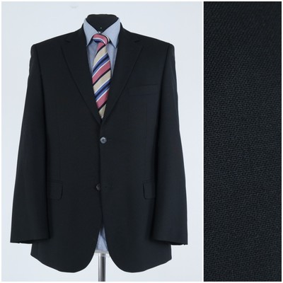 Einfarbiger schwarzer Blazer 44R UK Größe DIGEL Herren Wolle Sport Mantel Jacke