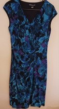 American Living By Ralph Lauren Floral Blue Sleeveless Dress Size 12