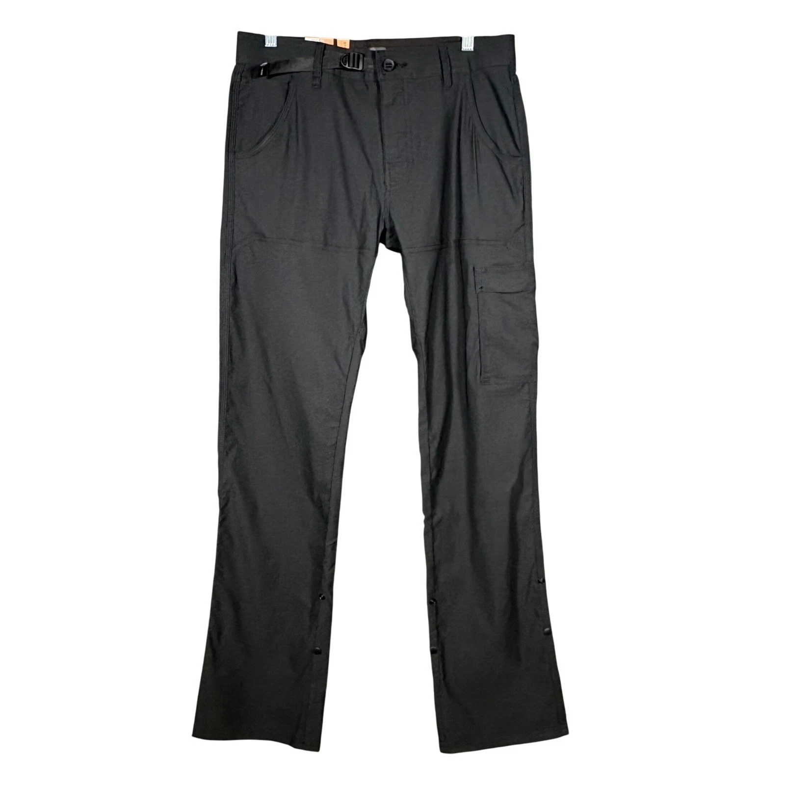 Prana Mens Stretch Zion Pant II Black Straight Leg Hiking Cargo 31x34 NWT