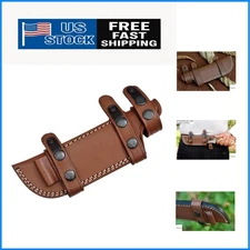 Durable 9-Inch Leather Knife Sheath for Survival - Right Hand Carry, Dark Brown