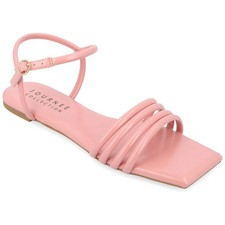 Journee Collection Women's Lyddea Buckle Multi Strap Sandal, Pink Size 9M