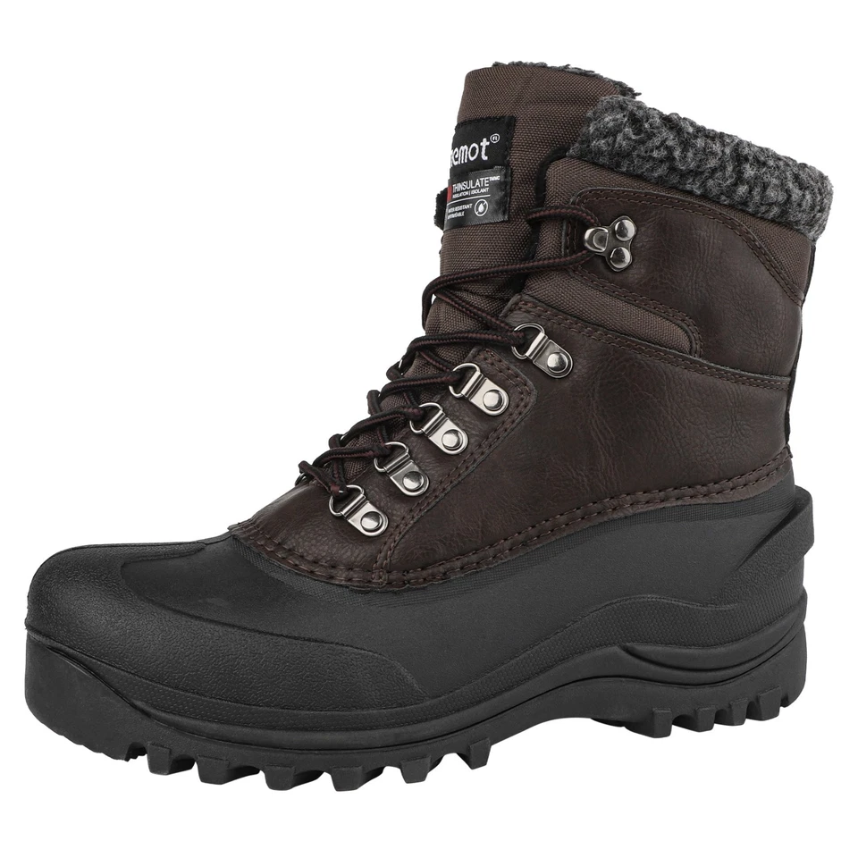 riemot Herren Schneestiefel Winter Warme Schuhe Lässige Stiefel Gefüttert Schuhe